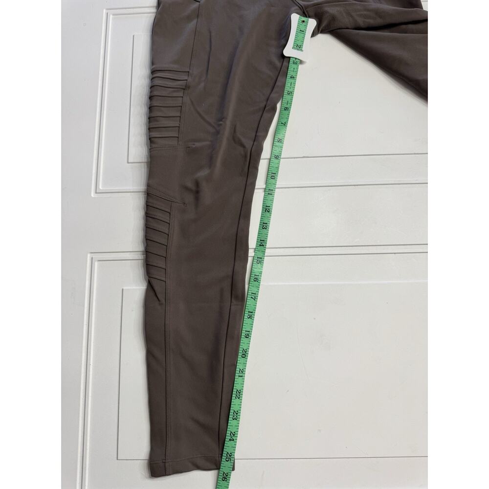 Athleta Delancey Zip Ankle Moto Tight Leggings Pants Taupe Brown Size Medium M - Picture 4 of 8